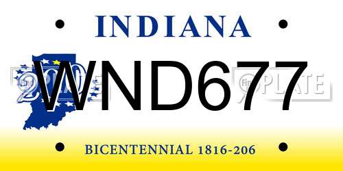 WND677 Indiana License Plate