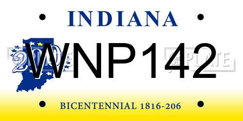 WNP142 Indiana License Plate