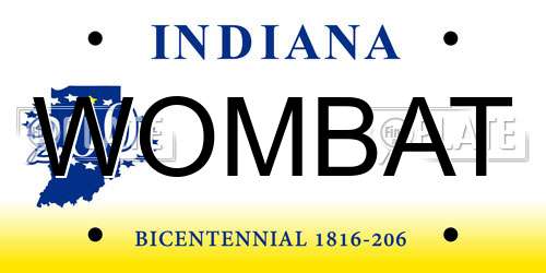 WOMBAT Indiana License Plate