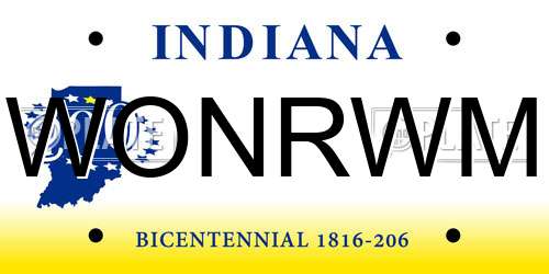 WONRWM Indiana License Plate