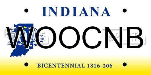 WOOCNB Indiana License Plate