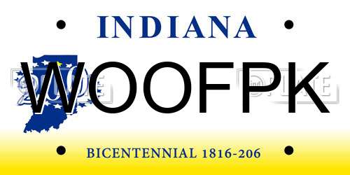 WOOFPK Indiana License Plate