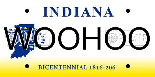 WOOHOO Indiana License Plate