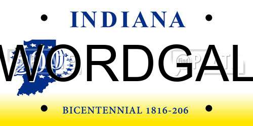 WORDGAL Indiana License Plate