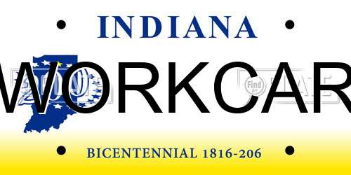 WORKCAR Indiana License Plate