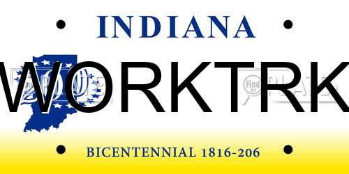 WORKTRK Indiana License Plate