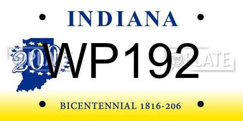 WP192 Indiana License Plate