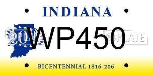WP450 Indiana License Plate