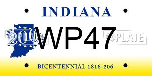 WP47 Indiana License Plate