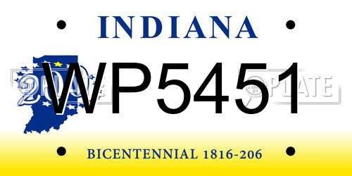 WP5451 Indiana License Plate