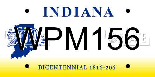 WPM156 Indiana License Plate