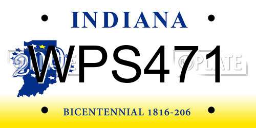 WPS471 Indiana License Plate