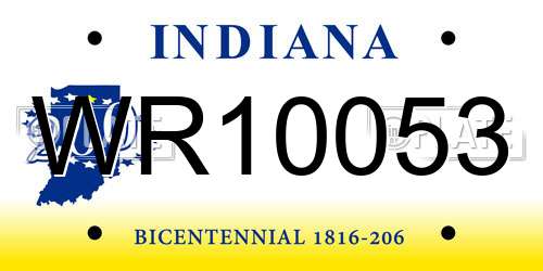 WR10053 Indiana License Plate