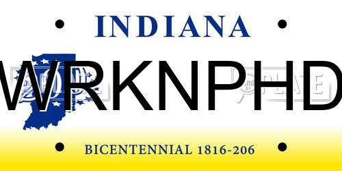 WRKNPHD Indiana License Plate
