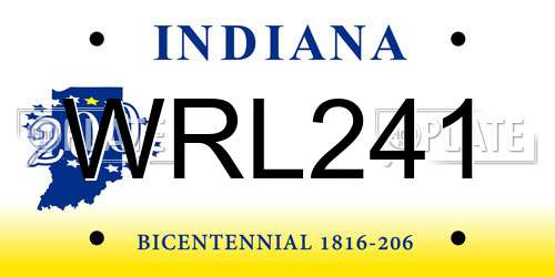 WRL241 Indiana License Plate