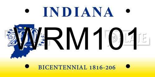 WRM101 Indiana License Plate