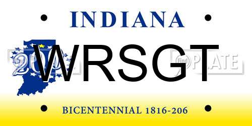 WRSGT Indiana License Plate