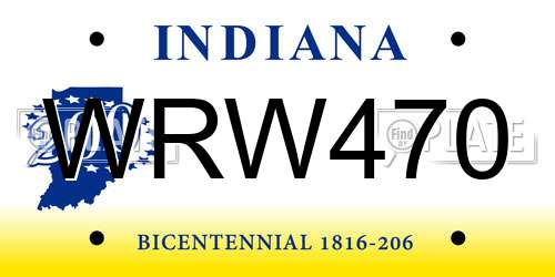 WRW470 Indiana License Plate