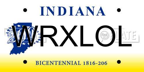 WRXLOL Indiana License Plate