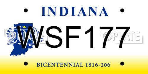 WSF177 Indiana License Plate