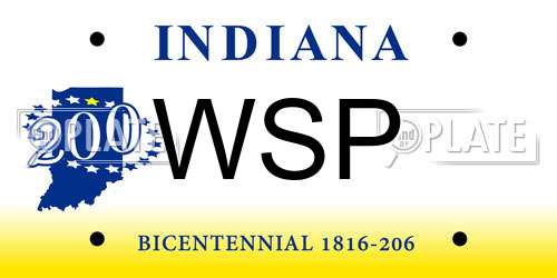 WSP Indiana License Plate