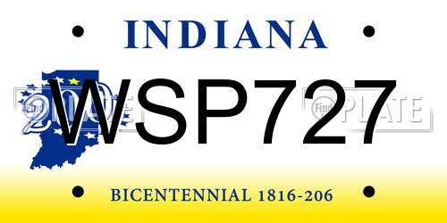 WSP727 Indiana License Plate