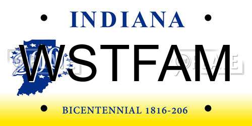 WSTFAM Indiana License Plate