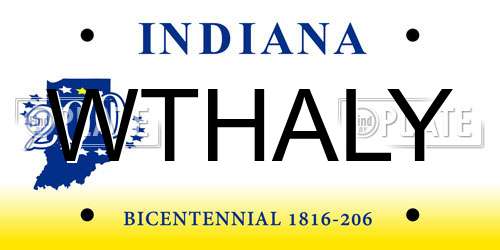 WTHALY Indiana License Plate