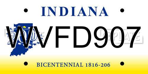WVFD907 Indiana License Plate