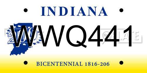 WWQ441 Indiana License Plate