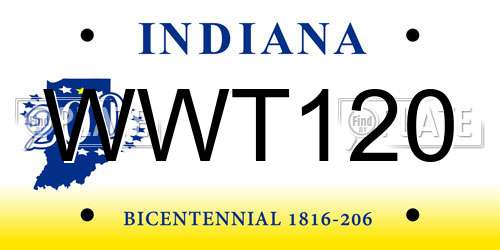 WWT120 Indiana License Plate