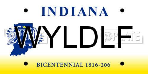 WYLDLF Indiana License Plate