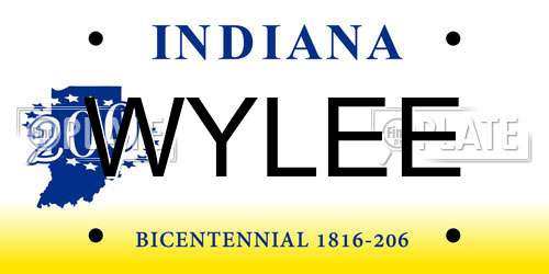 WYLEE Indiana License Plate