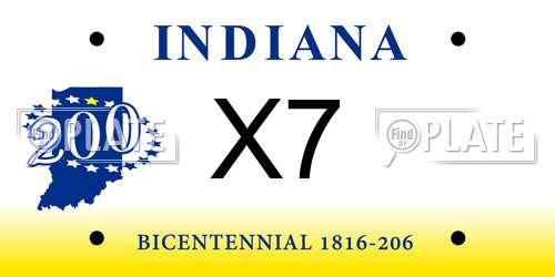 X7 Indiana License Plate