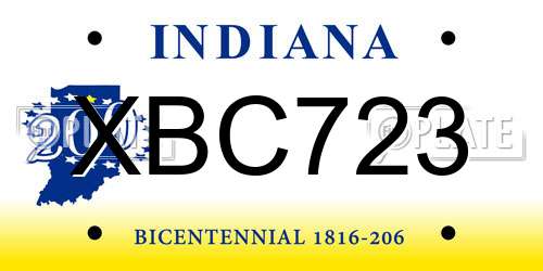 XBC723 Indiana License Plate