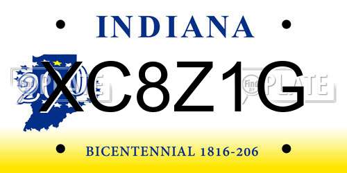 XC8Z1G Indiana License Plate
