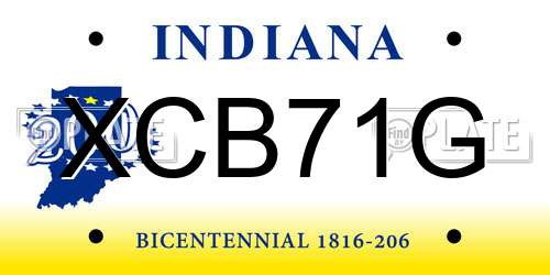 XCB71G Indiana License Plate
