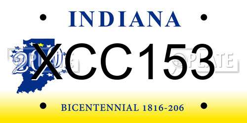XCC153 Indiana License Plate