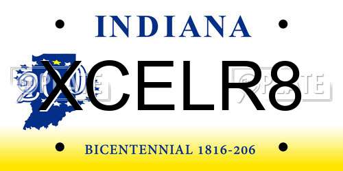 XCELR8 Indiana License Plate