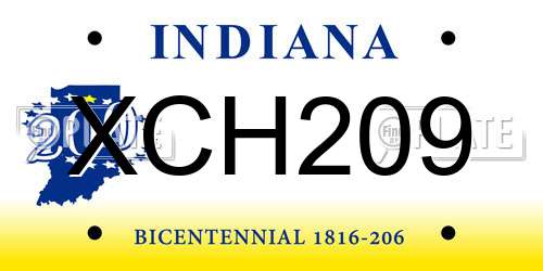 XCH209 Indiana License Plate