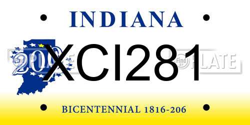 XCI281 Indiana License Plate