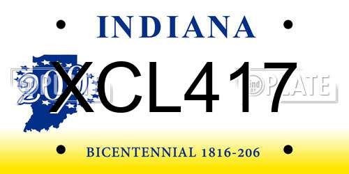 XCL417 Indiana License Plate