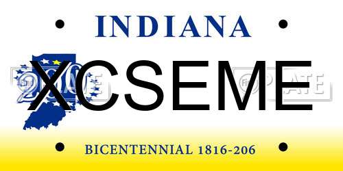 XCSEME Indiana License Plate