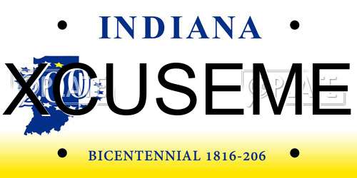 XCUSEME Indiana License Plate