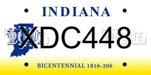 XDC448 Indiana License Plate