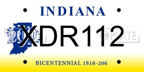 XDR112 Indiana License Plate