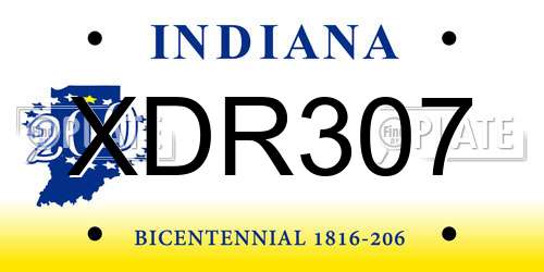XDR307 Indiana License Plate