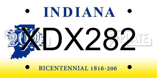 XDX282 Indiana License Plate