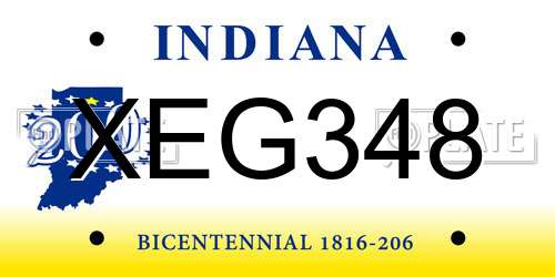 XEG348 Indiana License Plate