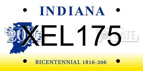 XEL175 Indiana License Plate
